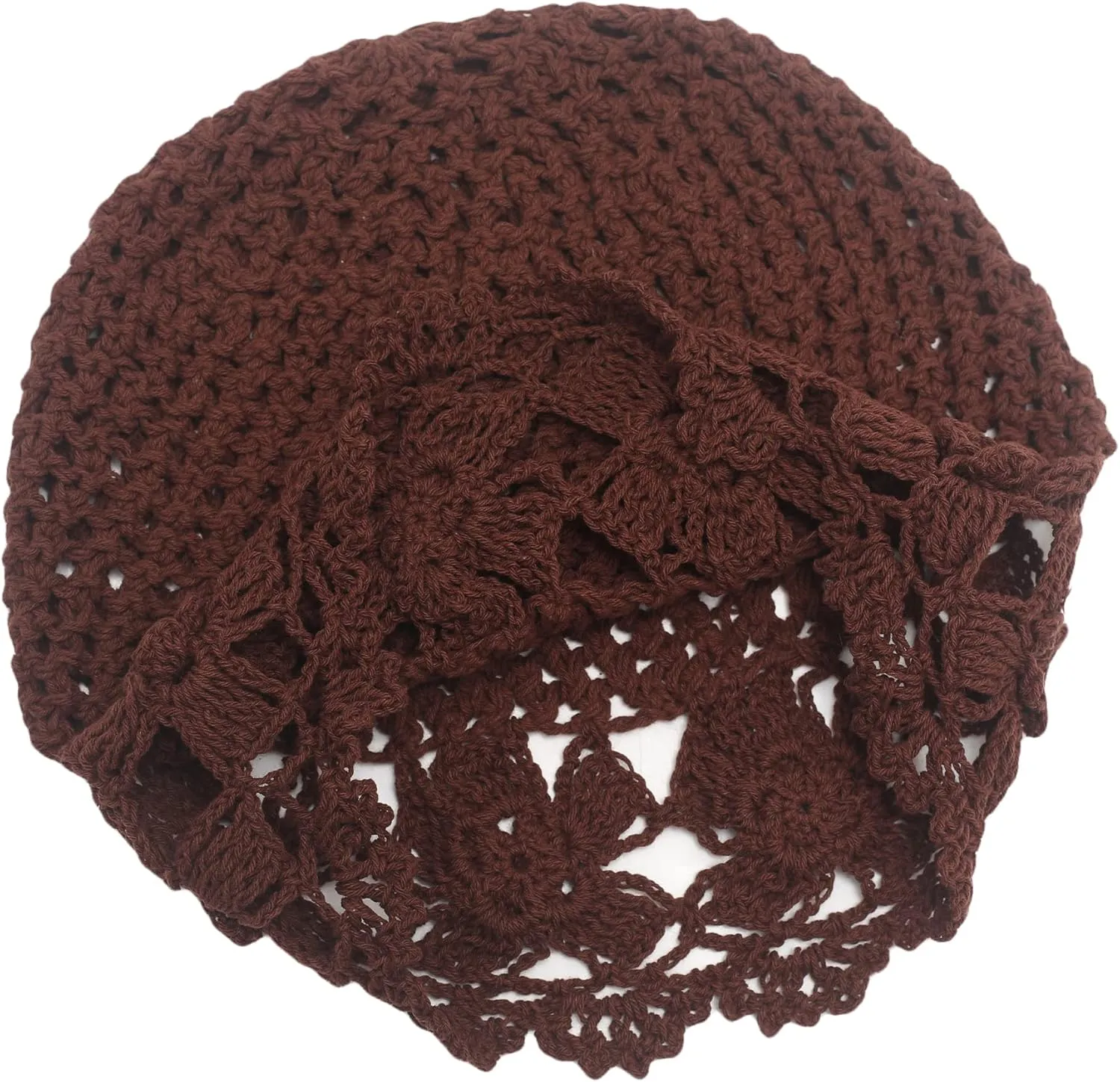ZLYC Women Cotton Crochet Slouchy Beanie Hat Handmade Knit Summer Skull Cap