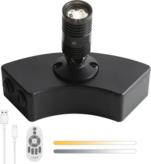 Zoomable Spot Lights Indoor, Wireless Rechargeable Spotlight, Uplighting Indoor with Remote Control, Battery Operated Spotlight for Accent Lighting Tree Pictures Display (1Pack)