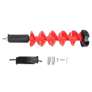 Zunate Ice Auger - 6 Inch Rotating Diameter Ice Fishing Auger Drill Bit with 2 Blades and Locating Device for Deep Ice Waters, Red
