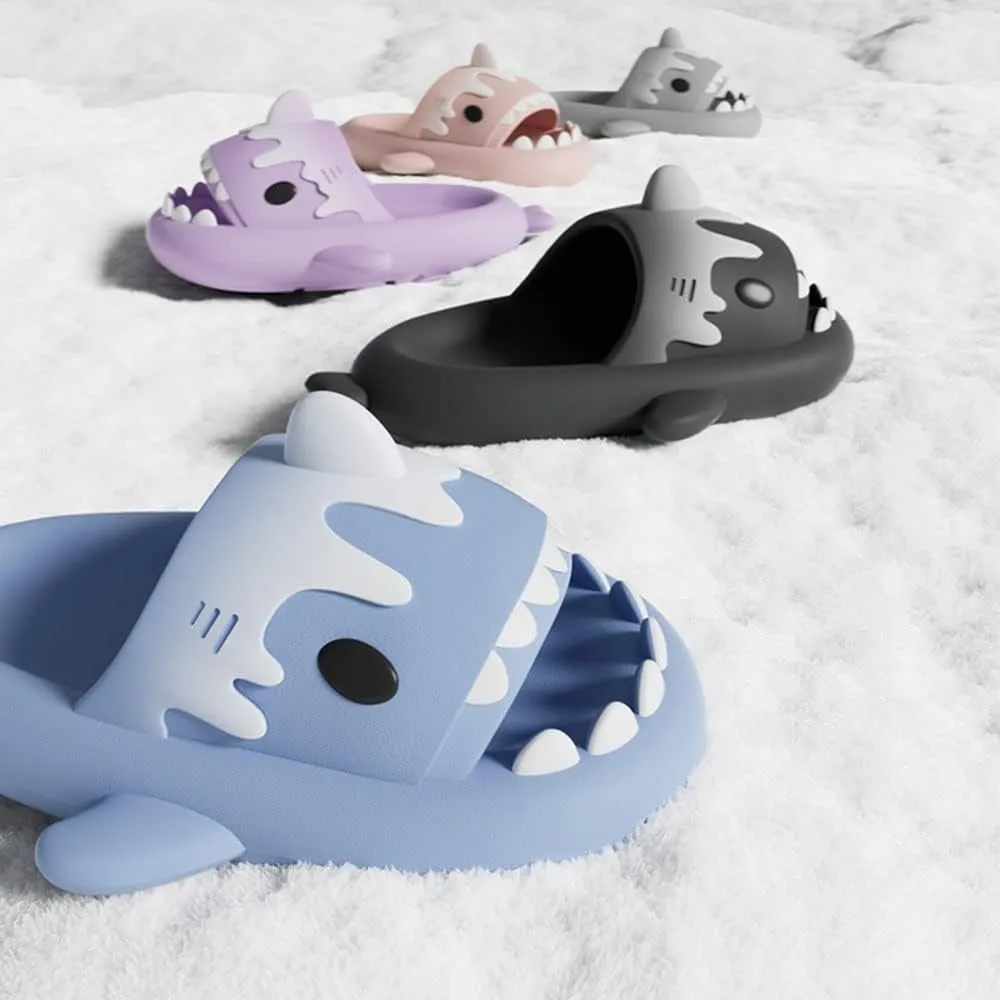 Zureto Ice Cream Shark Slides, Cute Cloud Shark Slides Original, Summer Eva Anti-Slip Casual Shark Sandals