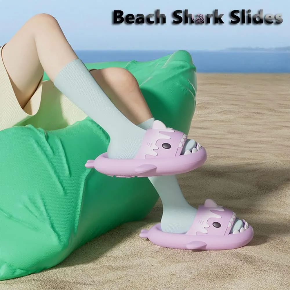 Zureto Ice Cream Shark Slides, Cute Cloud Shark Slides Original, Summer Eva Anti-Slip Casual Shark Sandals